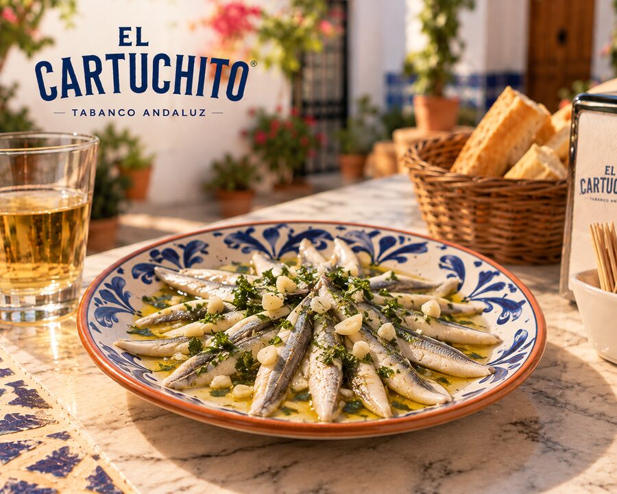 Boquerones fritos en cartucho
